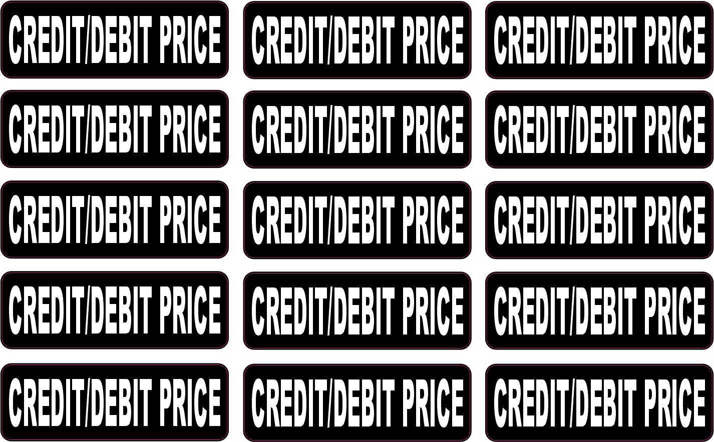 1.5in x 0.5in Credit/Debit Price Vinyl Stickers Business Sign Label Decals
