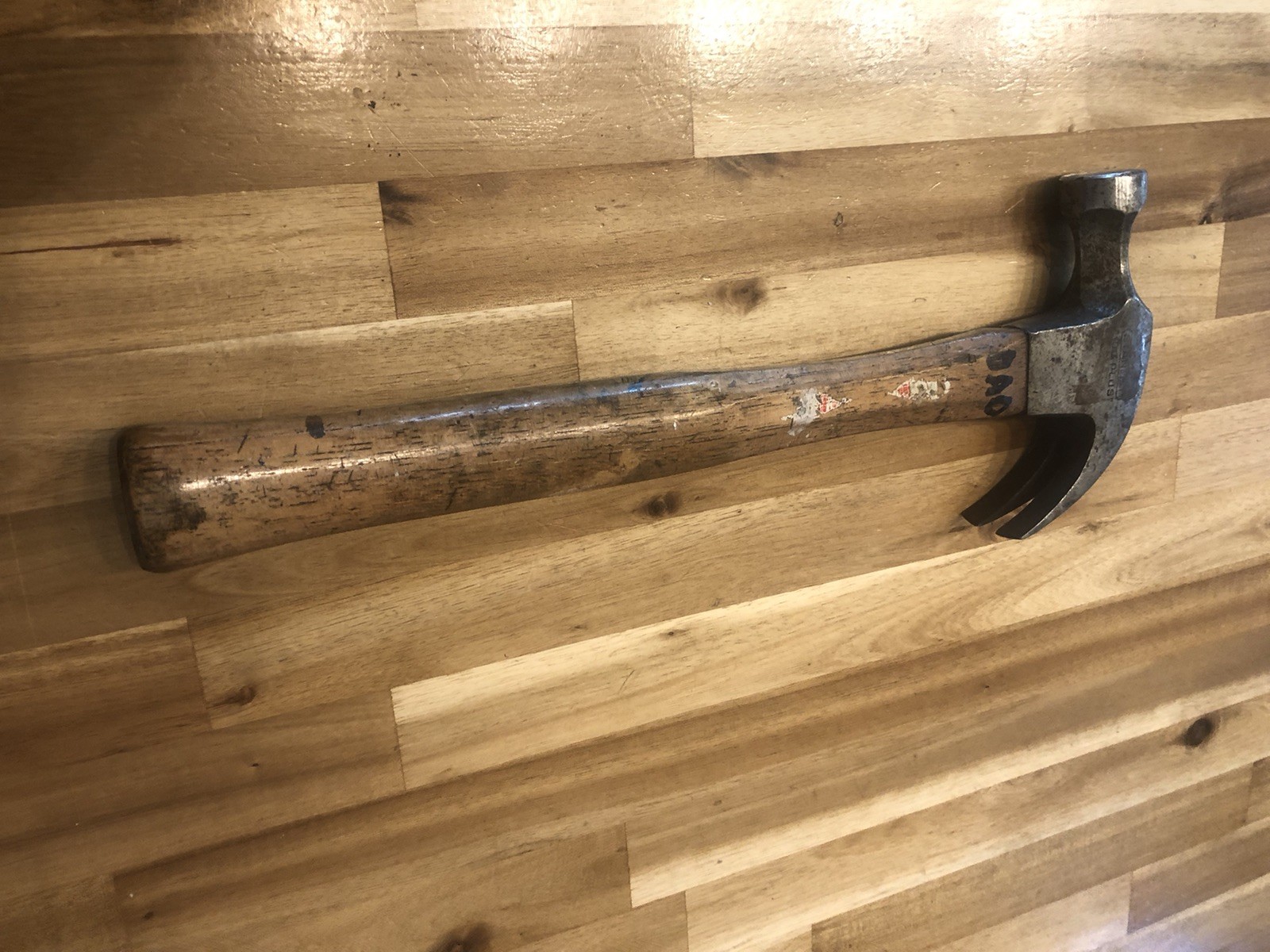 Vintage STANLEY 100 Plus Claw Hammer W/ Original Wood Handle Nice Condition