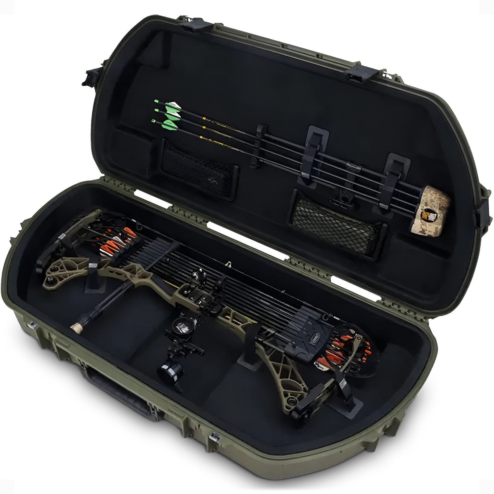 SKB Hard Protective Storage Case, Archery Bow & Arrow iSeries Shaped Case, Green
