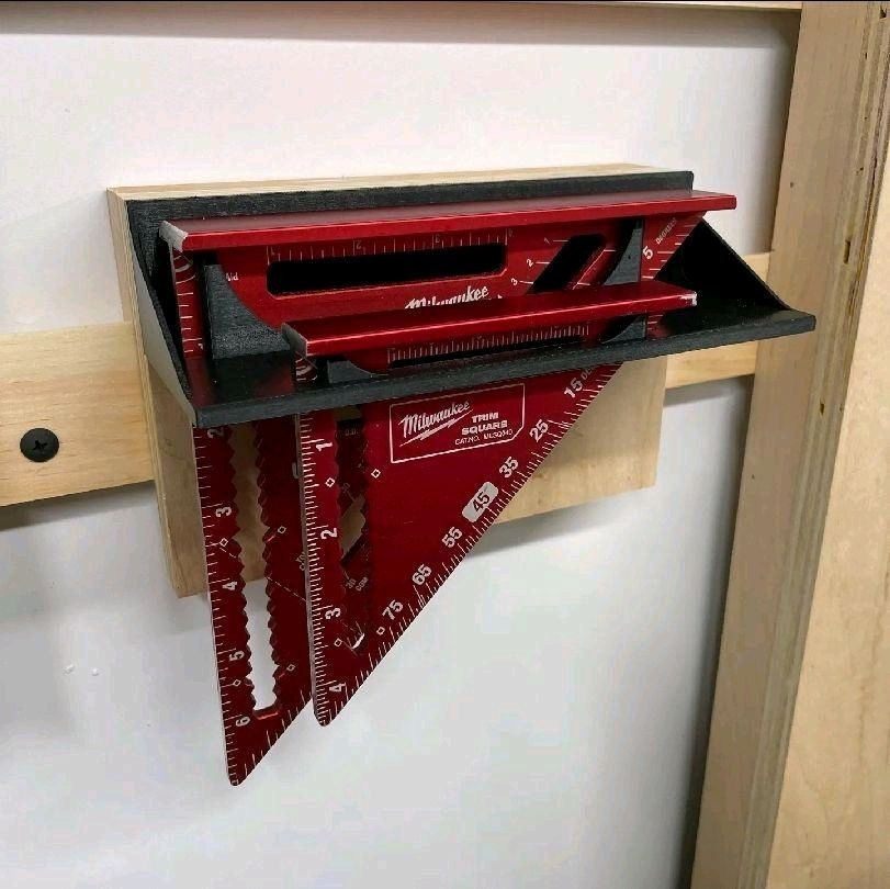 Wall Mount for Milwaukee 7-in and 4.5-in Square Set  Holder Bracket 3D Printed