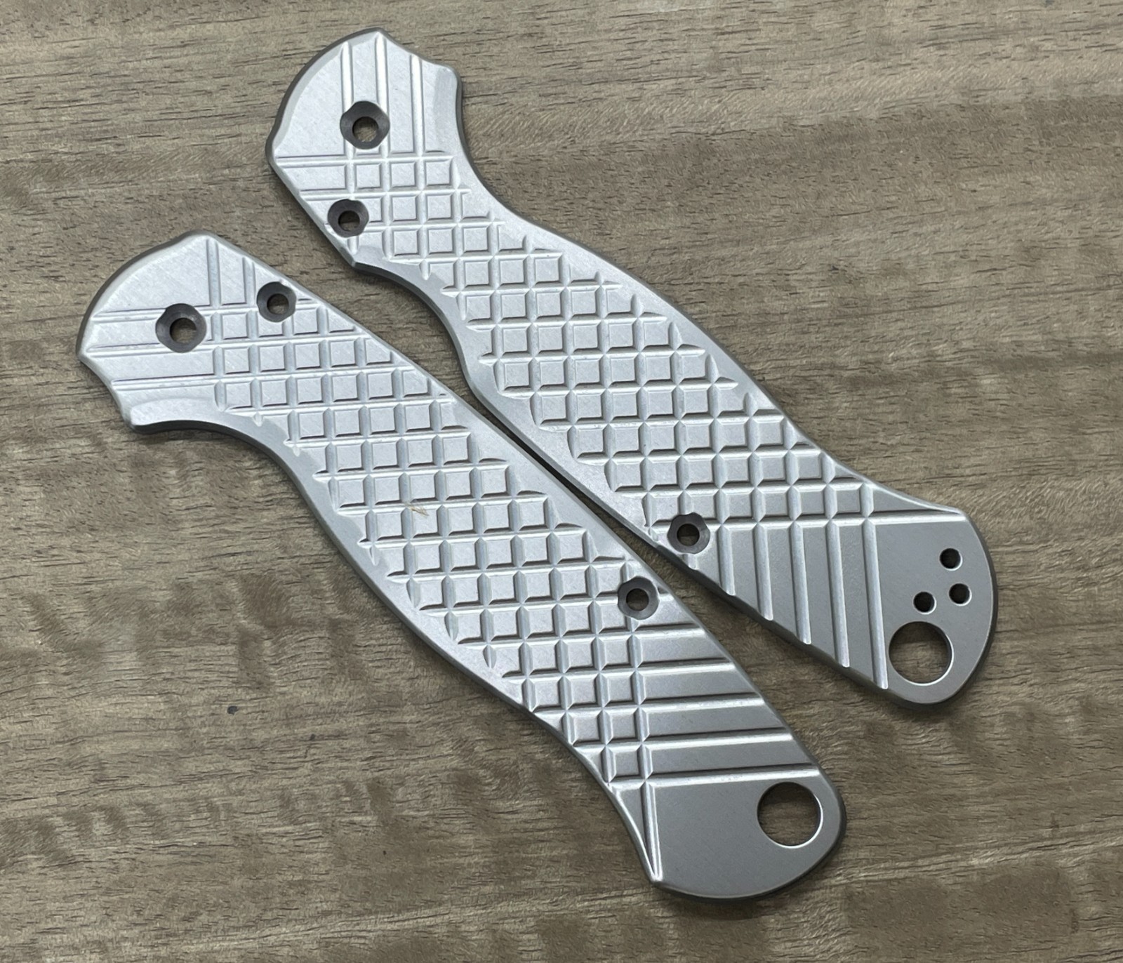 Spyderco PM2 Scales – Brass Titanium Aluminum Paramilitary 2 Knife Handles