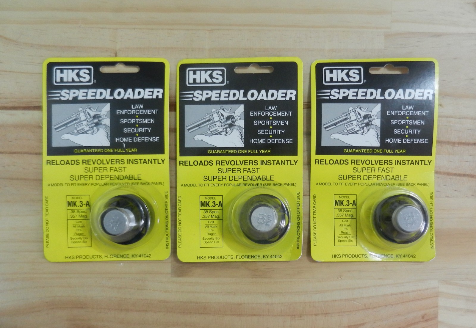 HKS Speedloader;  MK.3-A;  6-Shot;  38 SPL,  357 Mag;  3 Pack; Fast & Dependable