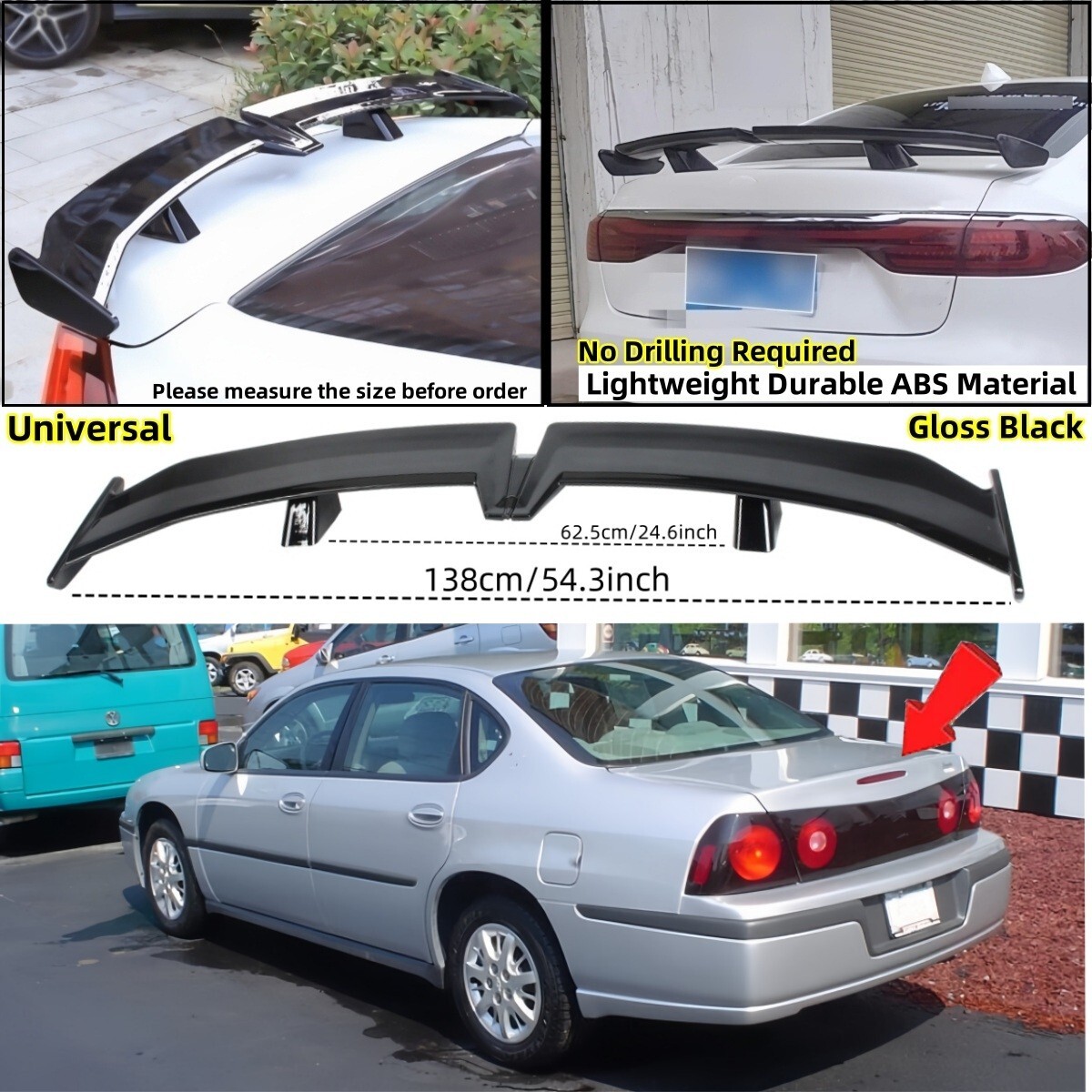 Fits 2000-2005 Chevrolet Impala " PRO Style " Trunk Lid Spoiler Wing Universal