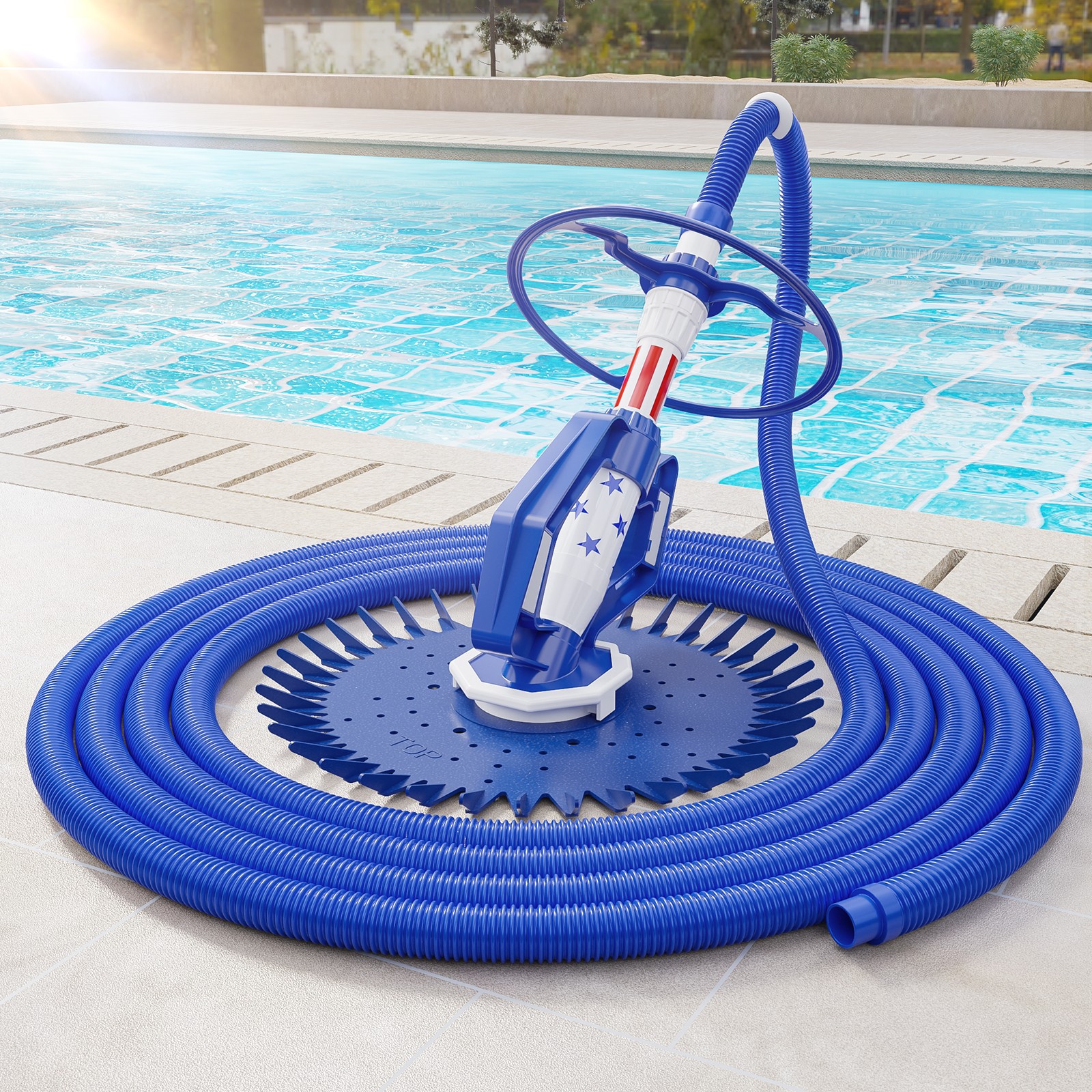 Swimming Pool Vacuum Cleaner Set, Automatic for Outdoor Swimming In Ground Pools