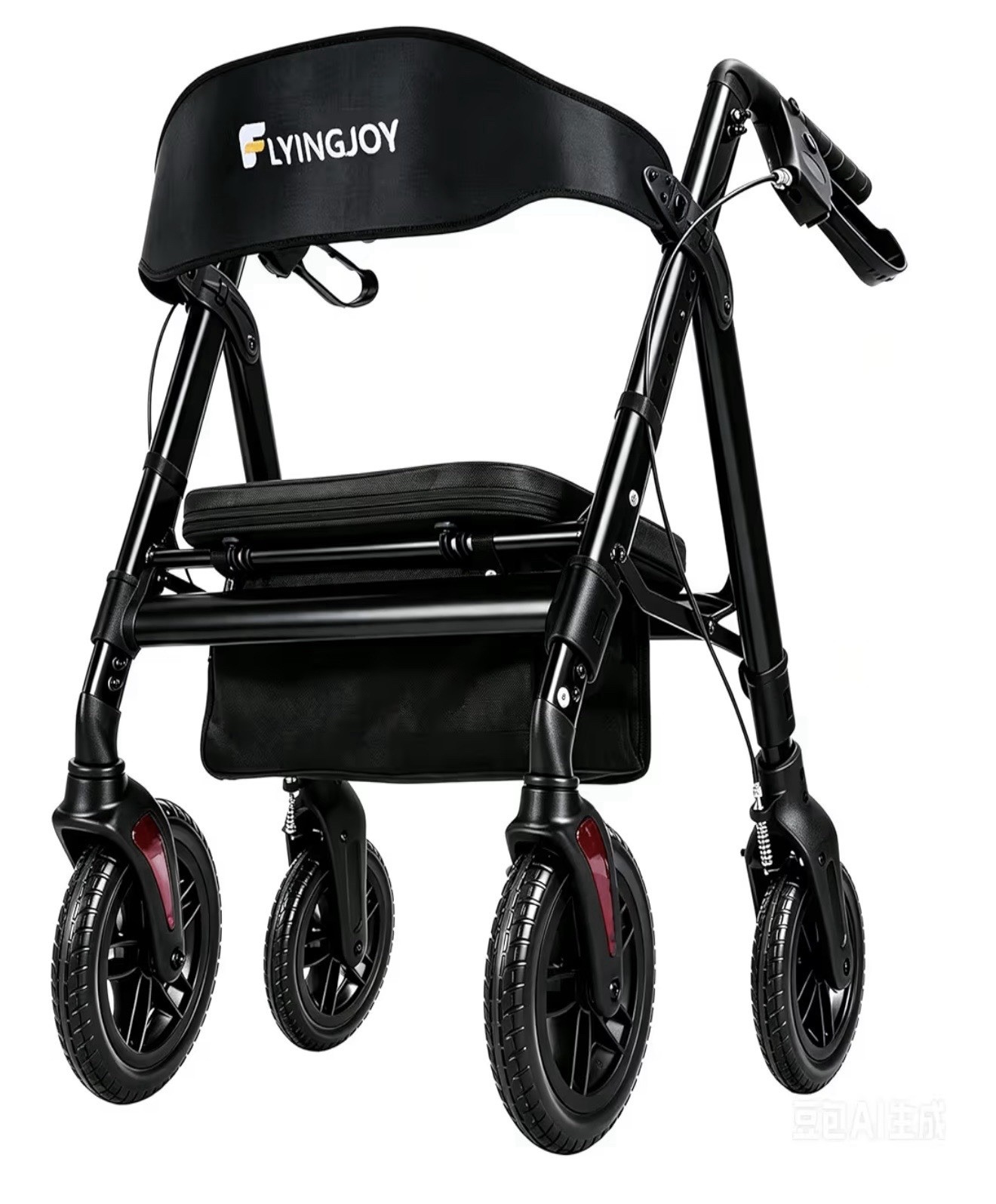Heavy Duty Rollator Walker with Seat 450 lb Capacity Extra Wide Black