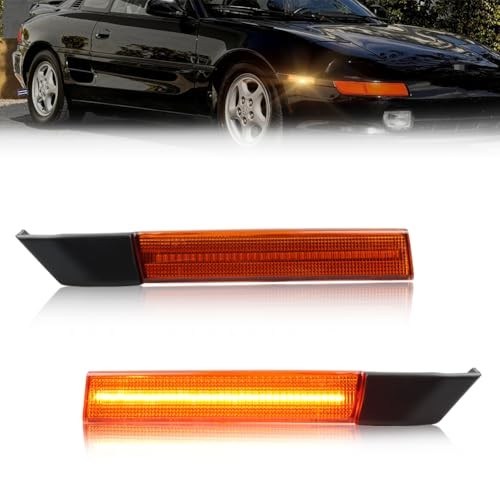 Front Side Marker Light Compatible with Toyo-ta MR-2 Amber Lens + Amber Light