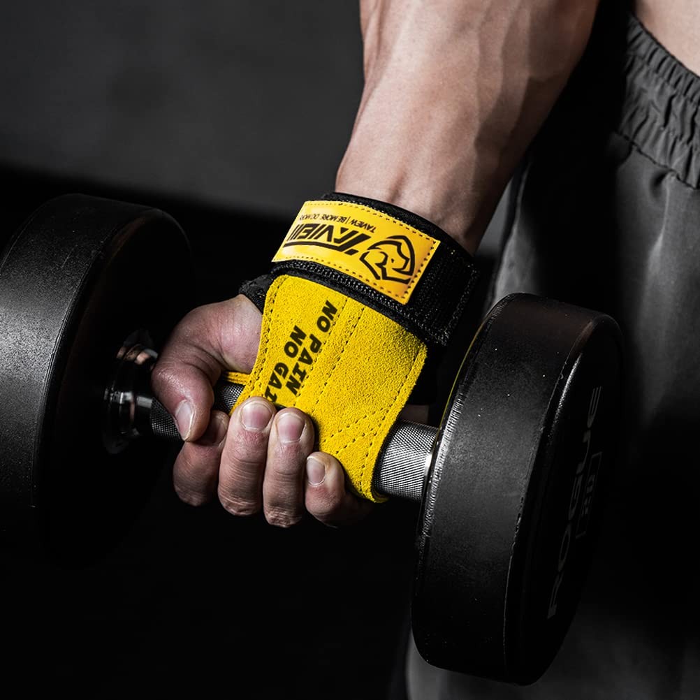 TAVIEW Premium Weight Lifting Wrist Hooks Straps for Maximum Grip Support - D...