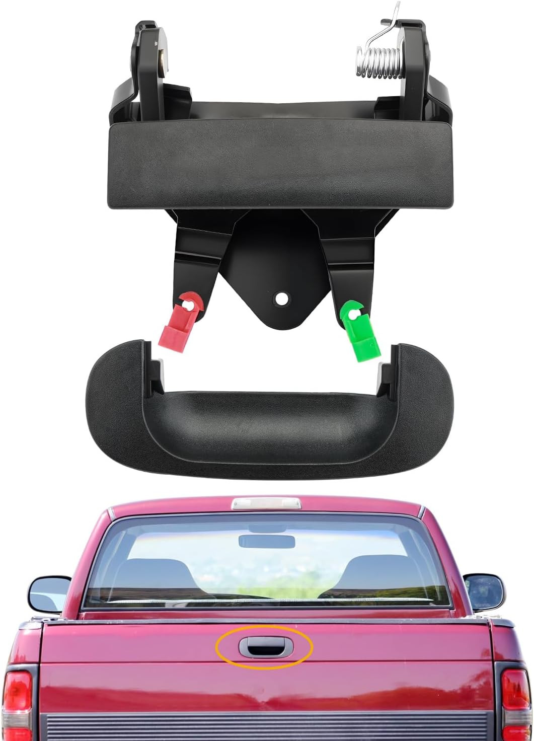 Tailgate Handle Set w Bezel Rod Clips for Dodge Ram 1500 2500 3500 1994–2002