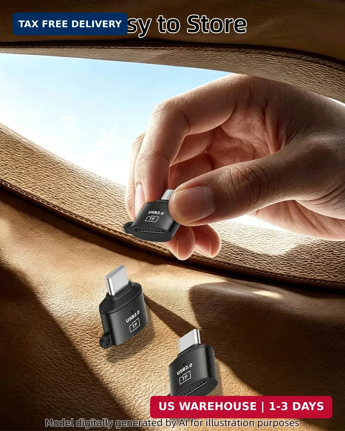 Micro SD Card Reader,SD Card Reader to USB C,Type c to TF-Card Reader Compatible