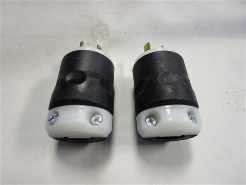 LEVINTON TURN & PULL PLUG BLACK / WHITE PAIR OF (2) NEMA L8-20 MARINE BOAT