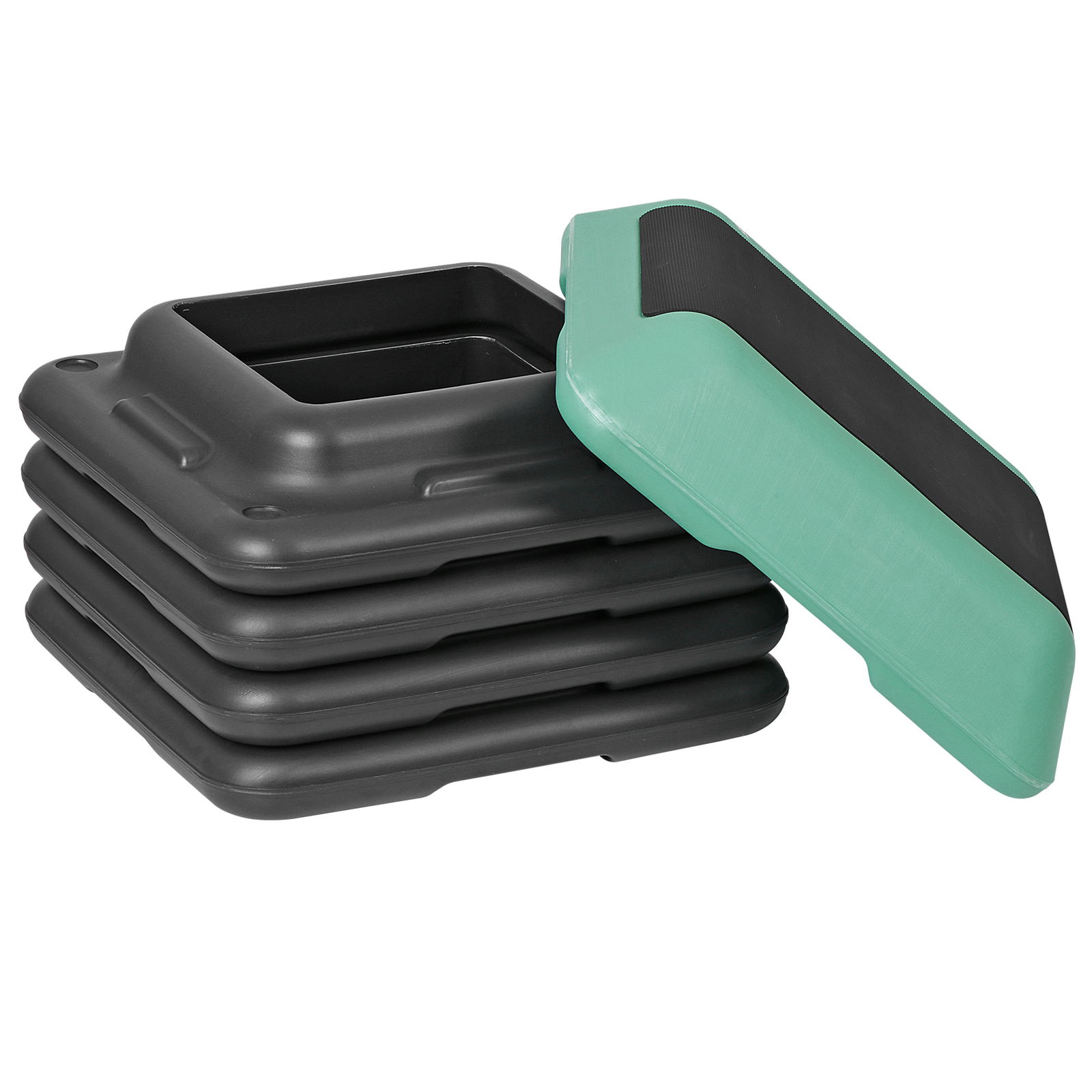 16''×16'' Exercise Aerobic Step Platform with 4 Risers Exercise Stepper Green