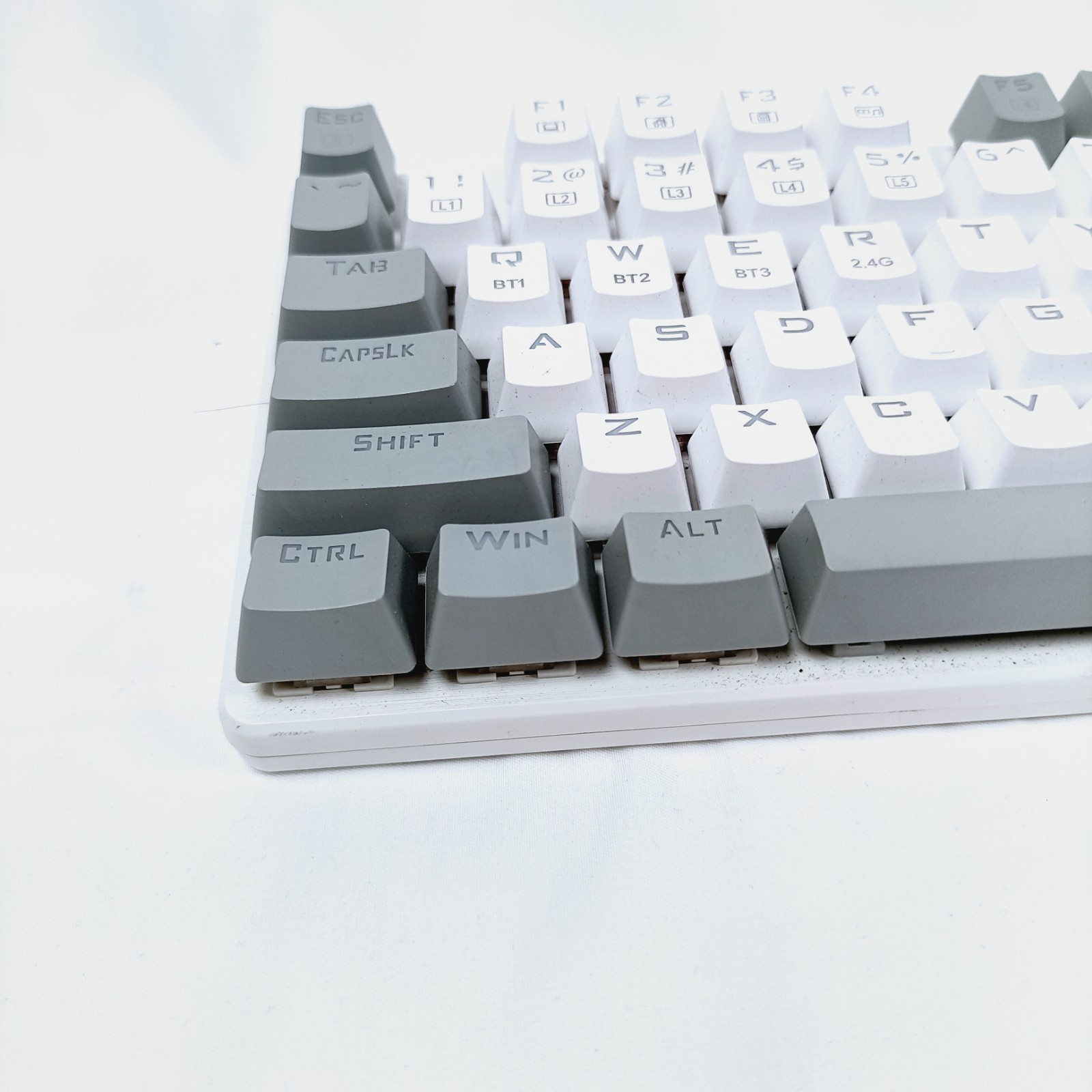 ET Tech PC372A Wireless Mechanical Gaming Keyboard White Gray Tested EUC