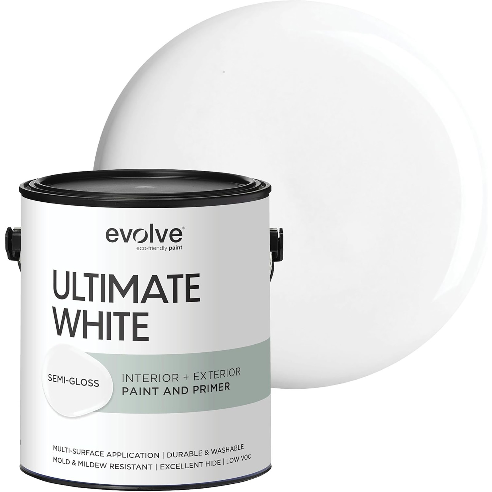 Evolve Ultimate Paint & Primer in White for Interior & Exterior House Paint Semi