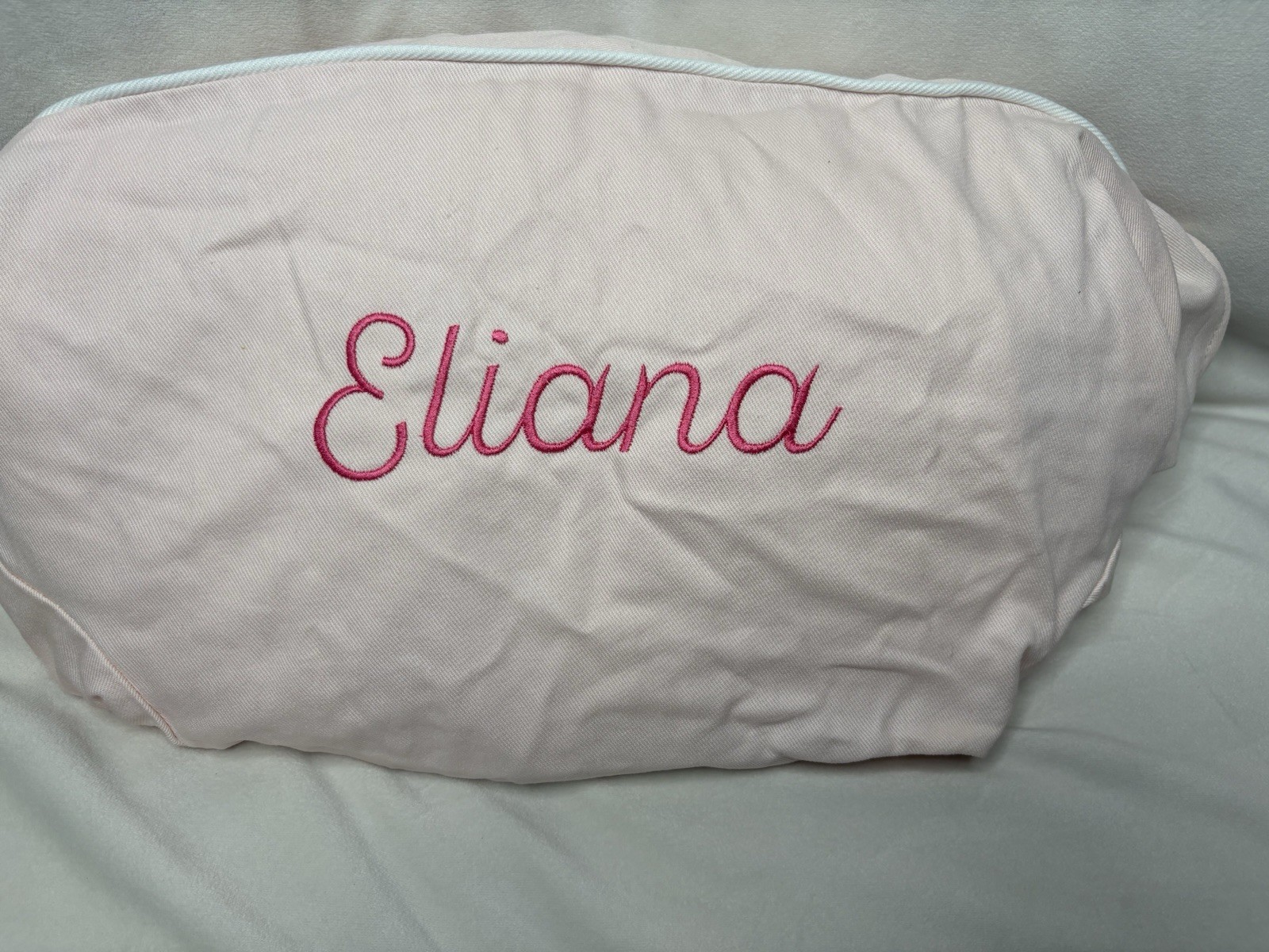 Pottery Barn Kids Oversized Anywhere Chair Cover Blush white Piping “Eliana”