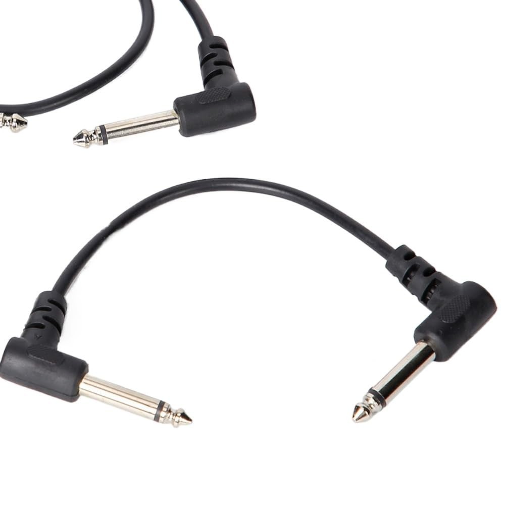 3 or 6 Pack 6 Inch Guitar Patch Cables, 1/4 Inch TS Right Angle Flat Patch Cable