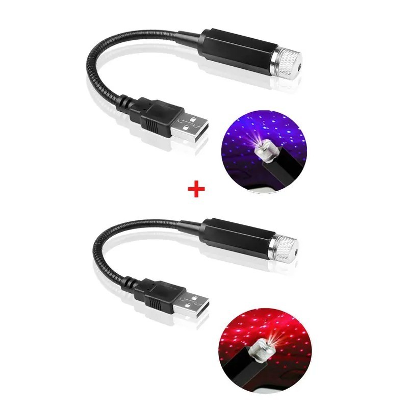 USB LED Car Roof Star Light Galaxy Projector Night Lamp Atmosphere Car Interior