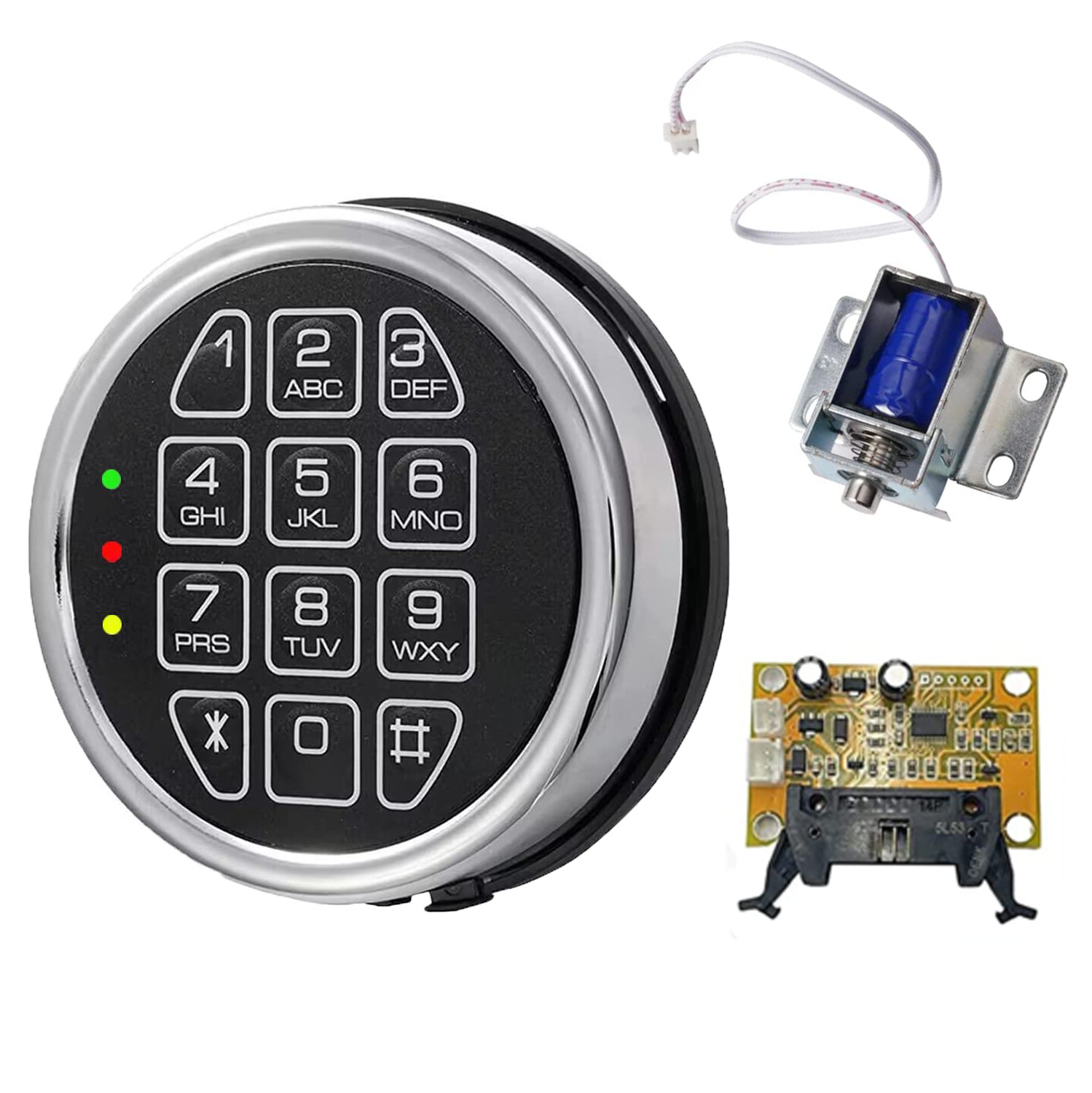 Gun Safe Replacement Lock Chrome Digital Keypad Electronic Lock Solenoid Lock