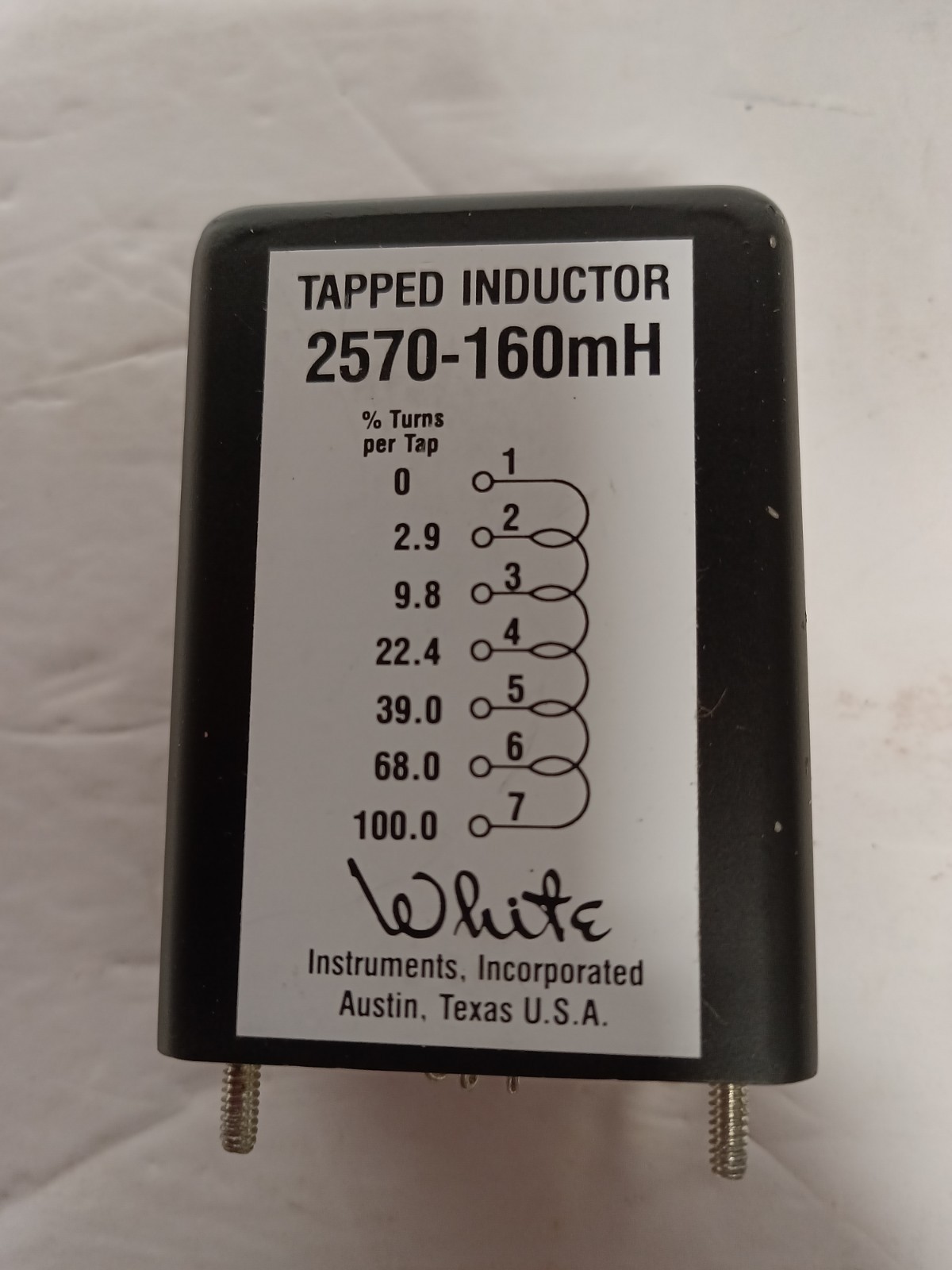 White Instruments 2570-160mh Tapped Inductor High Quality Made in the USA