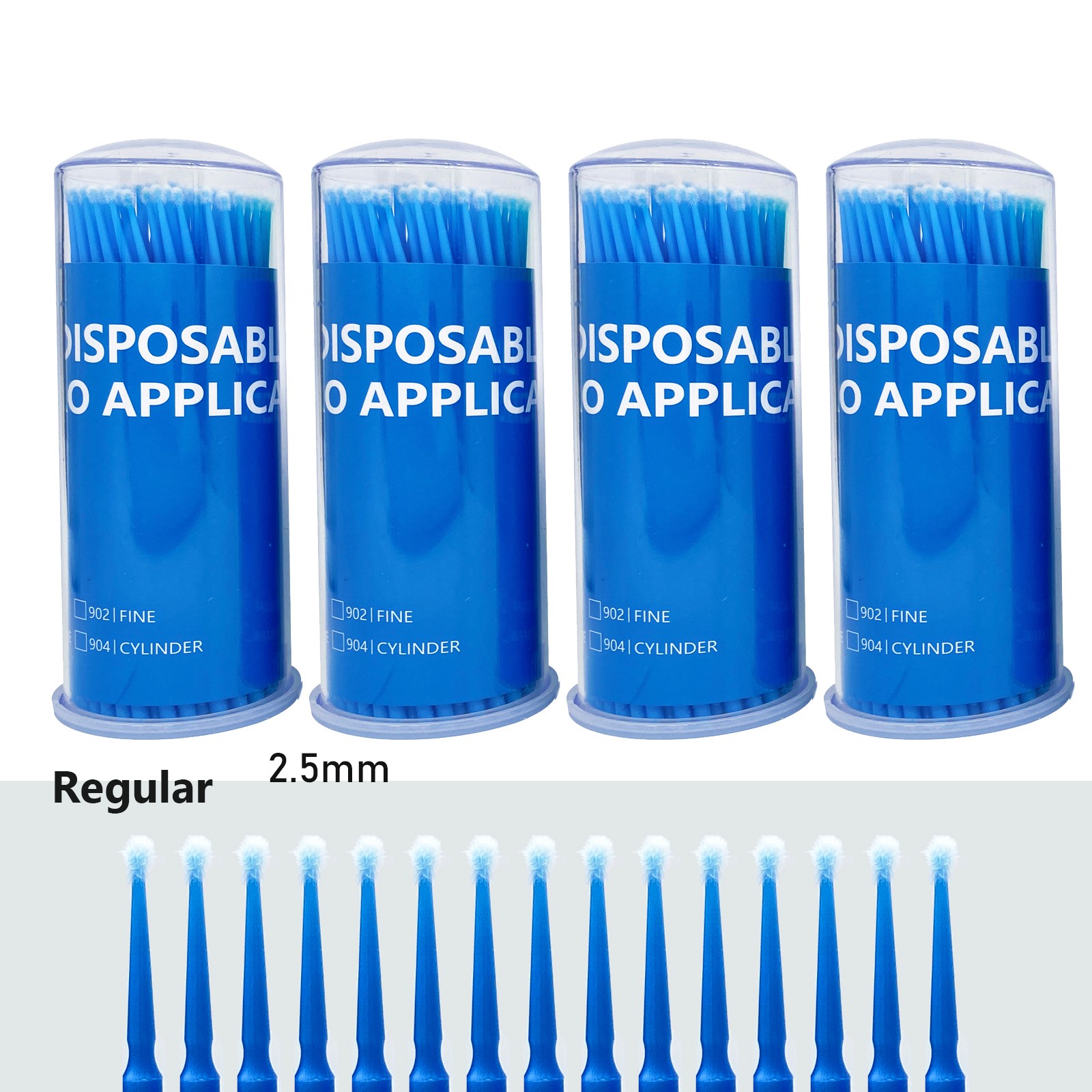 400Pcs Dental Micro Brush Microbrush Bendable Applicator Tips Regular Blue 2.5mm