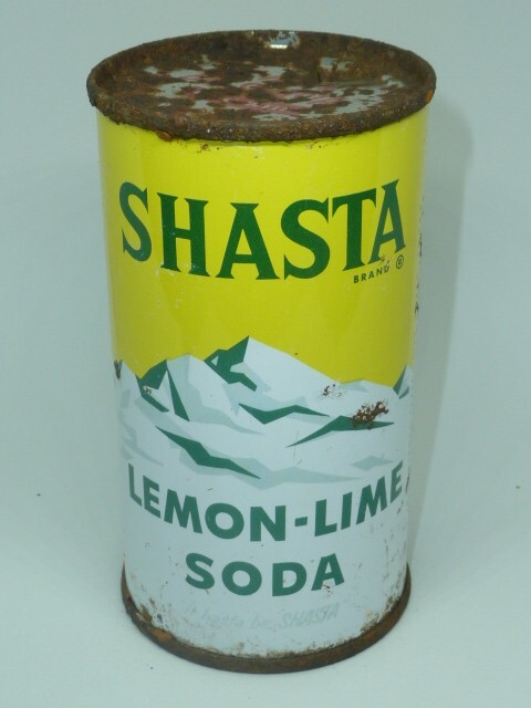 Empty Top Opened 12oz Shasta Lemon-Lime Soda Flat Top