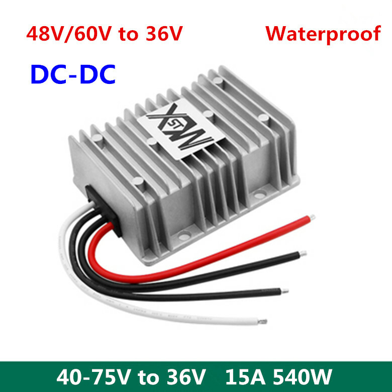 40-75V to 36V 15A 540W waterproof regulator module 48V/60V to 36V DC-DC