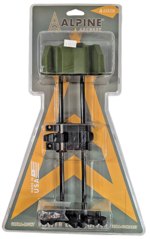 Alpine Archery Power Loc Quiver 4 Arrow Outdoor Green New 1601147