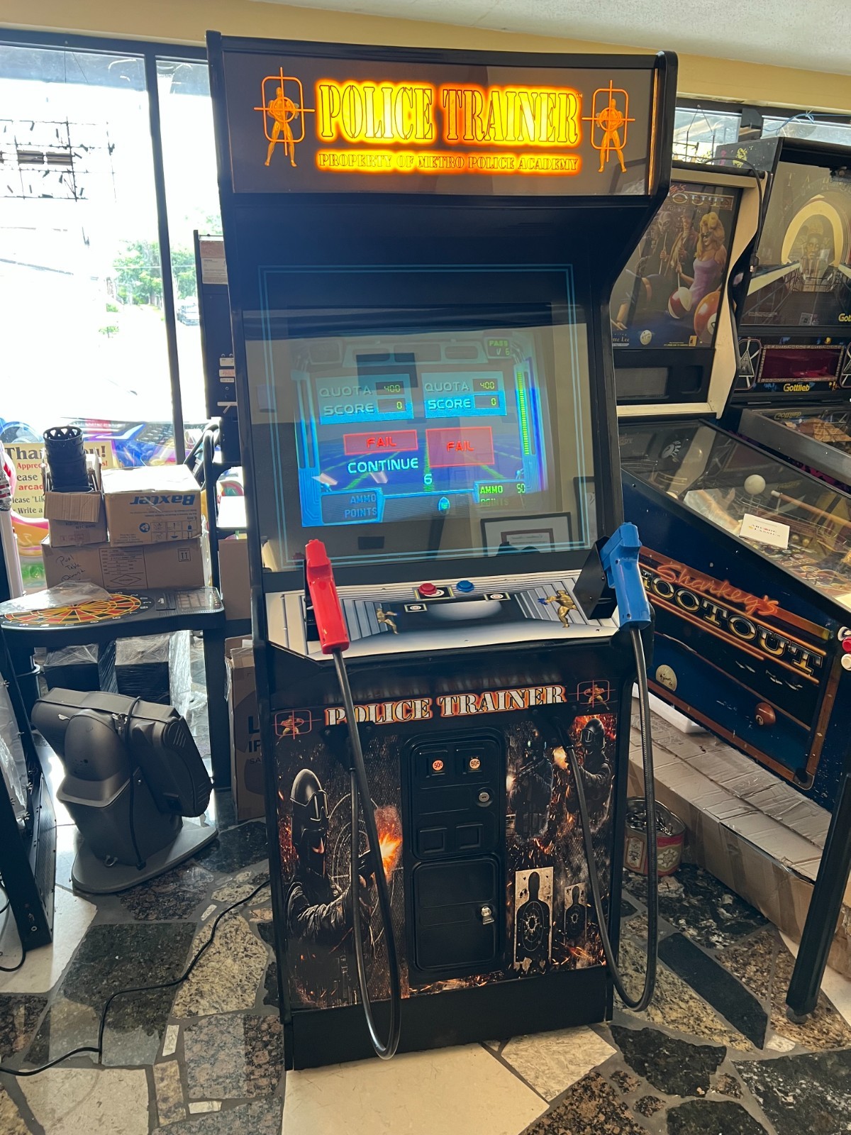 Police Trainer Arcade Game, Refurbished Excellent Condition, Sharp-Free Shipping