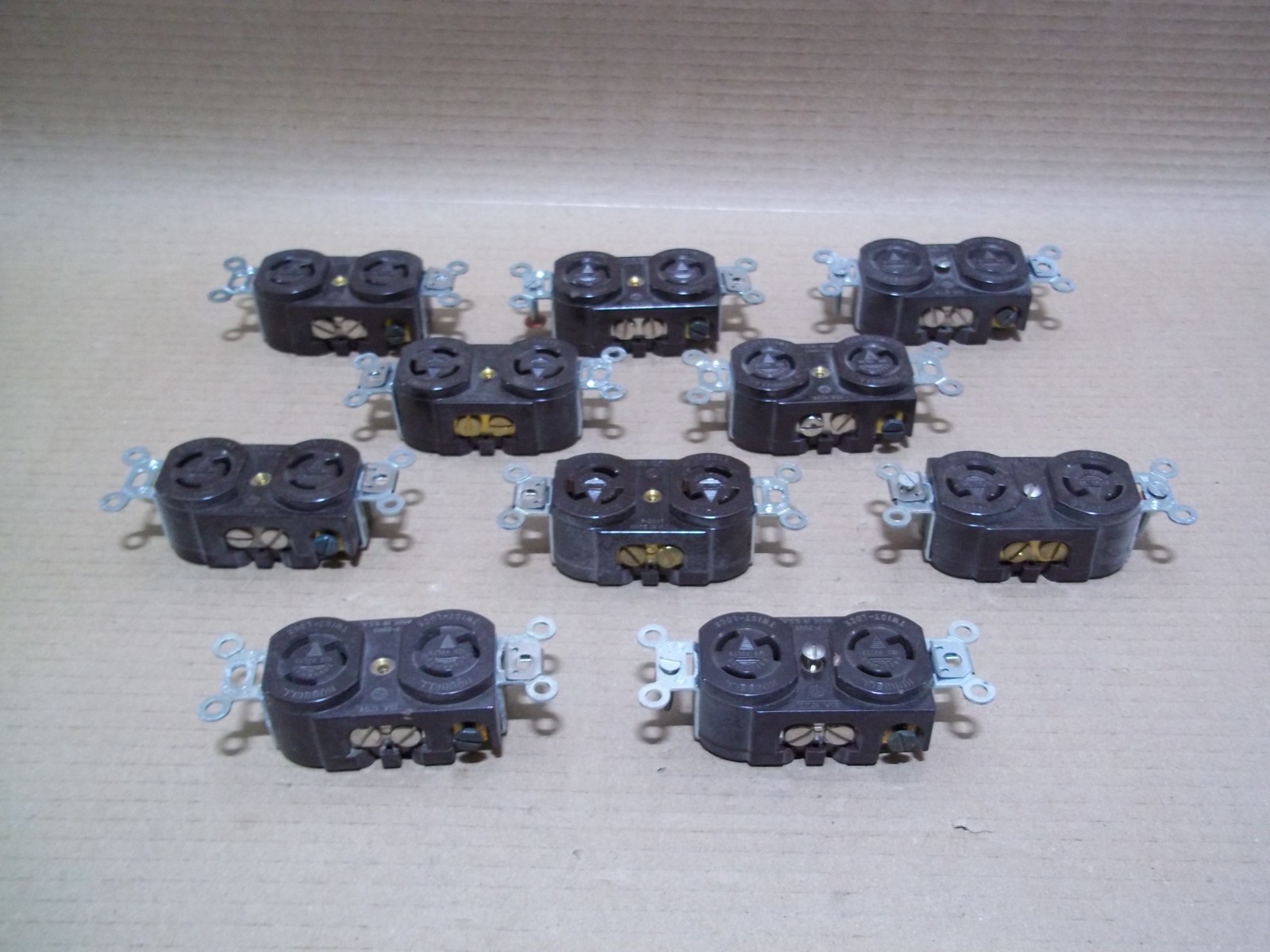 New Lot of 10 Hubbell P-2003 15 Amp 125V Twist Lock Duplex Receptacle Outlet