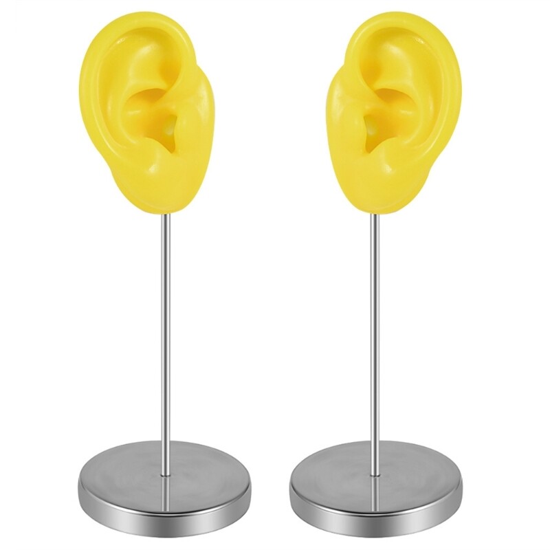 Artificial Left Right Ear Model Silicone Ear Mannequin for Accessories Display