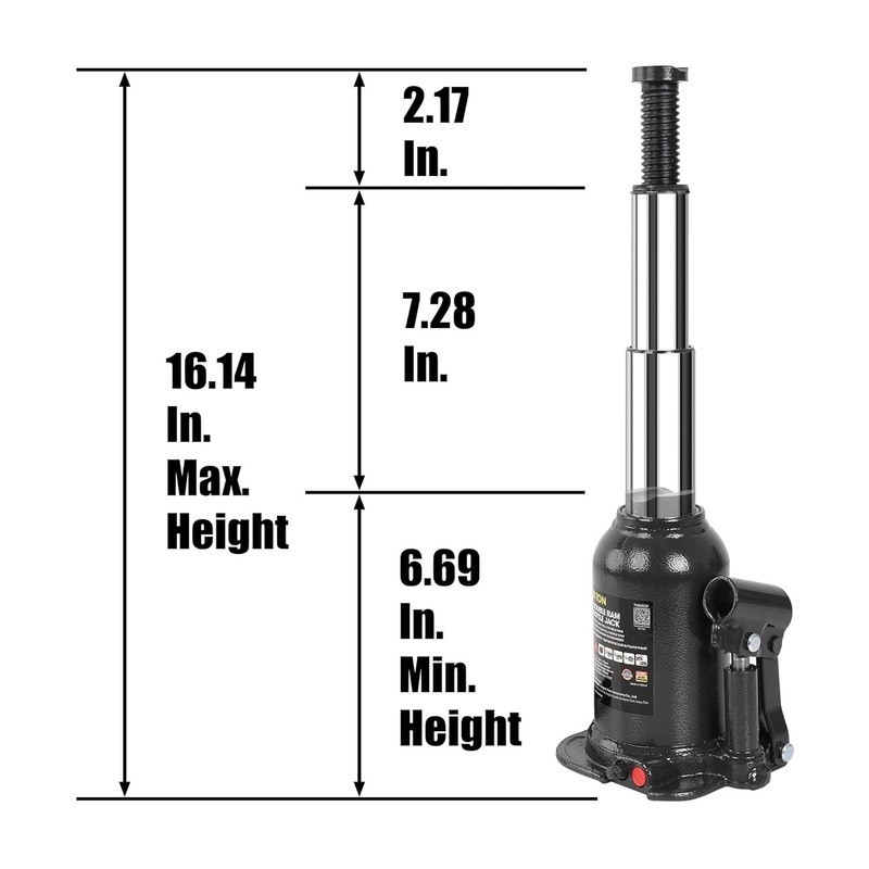 8 Ton Double Ram Welded Hydraulic Car Bottle Jack for Auto Repair and House Lift