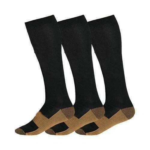 Dr.Hero® 3-Pairs COMPRESSION SOCKS Knee High&Unisex & 20-30 mmHg & Cooper