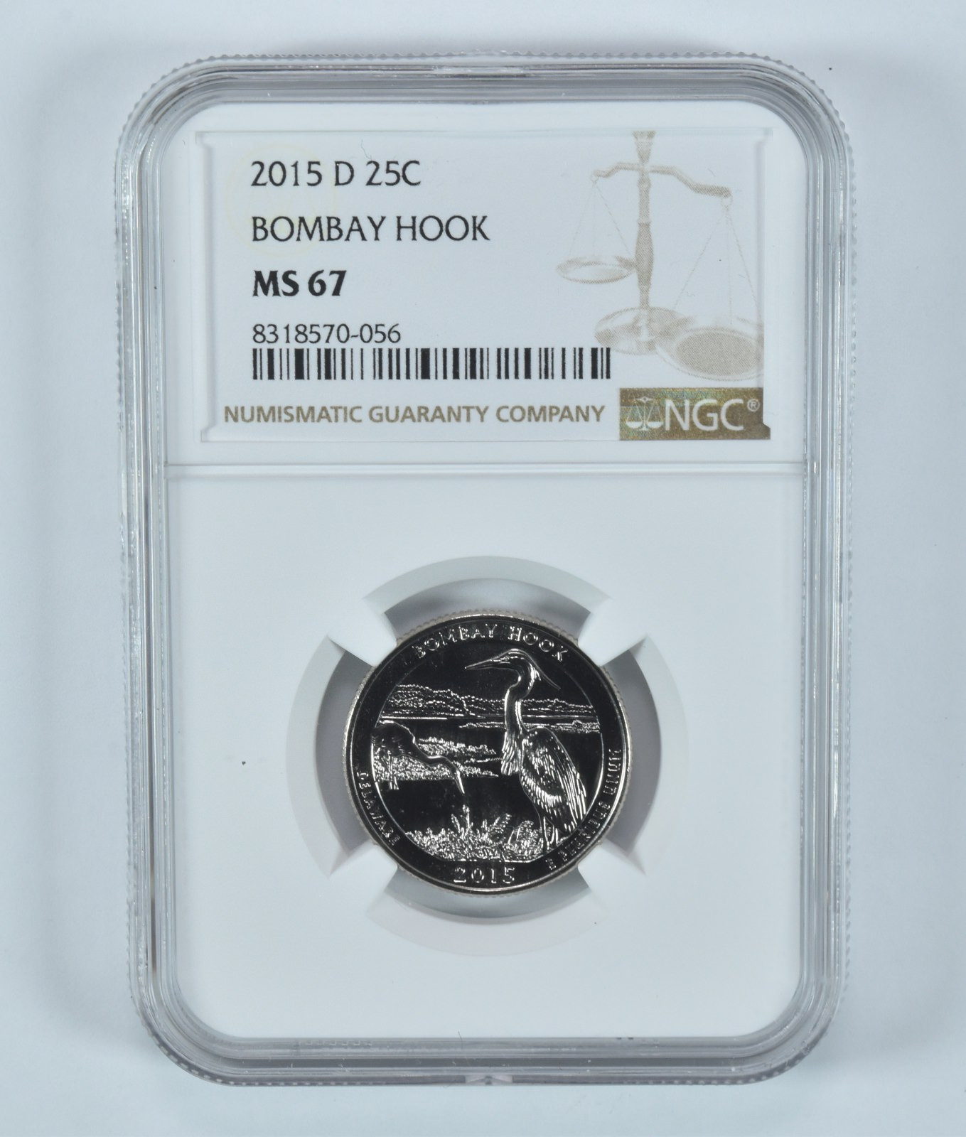 2015-D Washington Quarter Bombay Hook America The Beautiful MS67 NGC