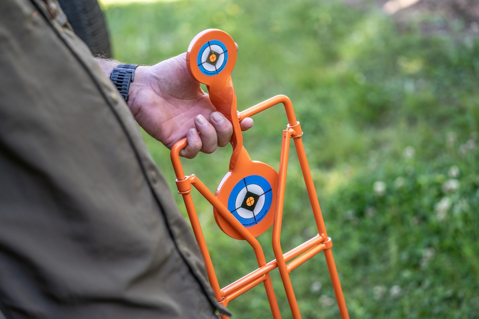 Do All Outdoors Double Blast Spinner Shooting Target with 3" One Size, Orange
