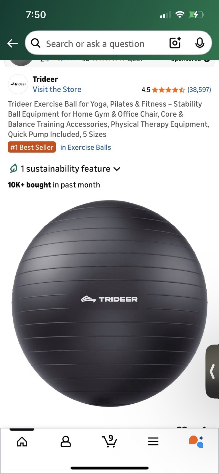 Trideer Exercise Ball