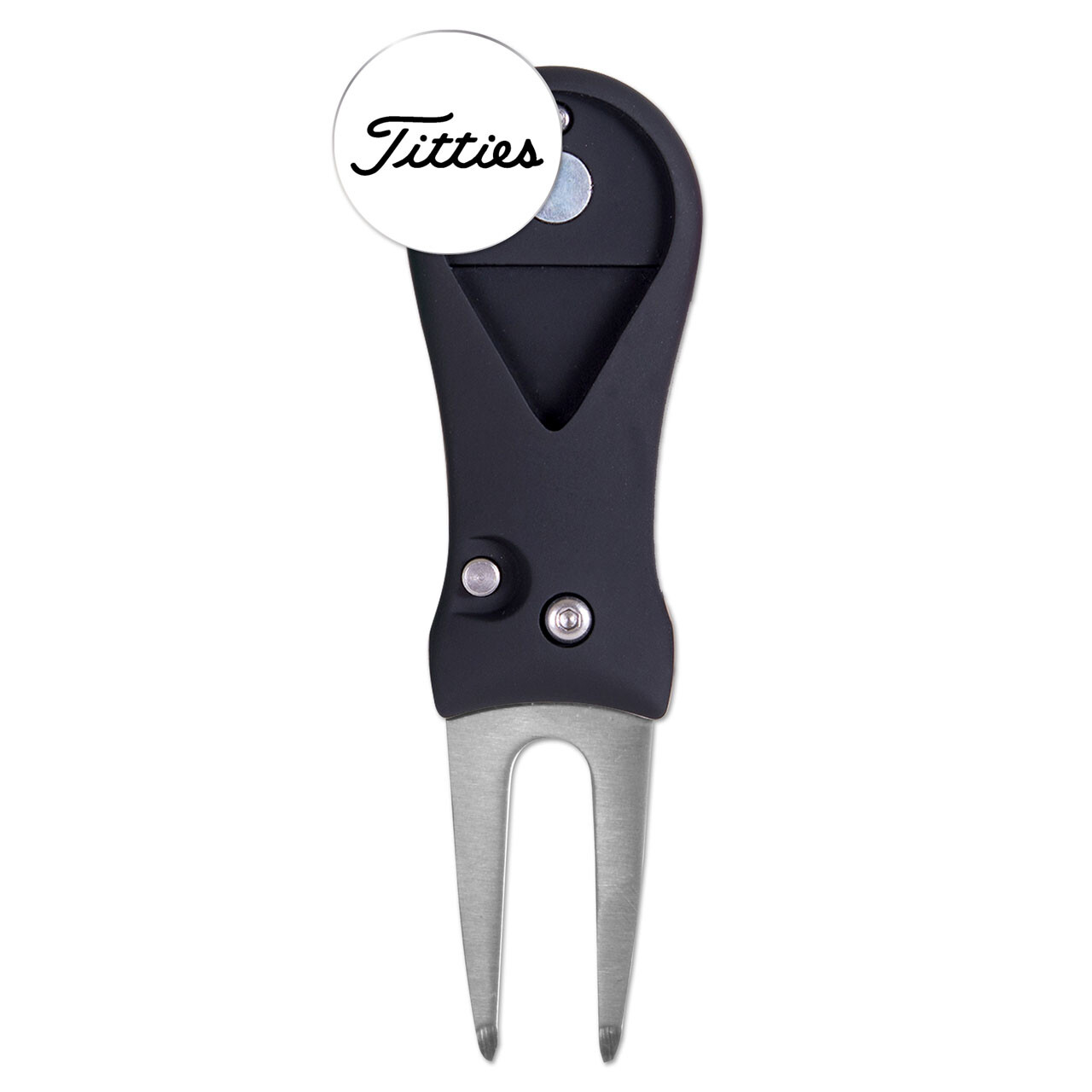 "Titties" Novelty Golf Ball Marker + Switchblade Divot Tool Novelty