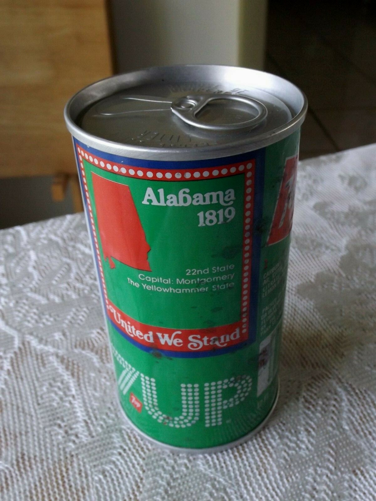 ALABAMA 7-UP SODA ERROR CAN * PULL TABS BOTH ENDS NEVER OPENED OR FILLED