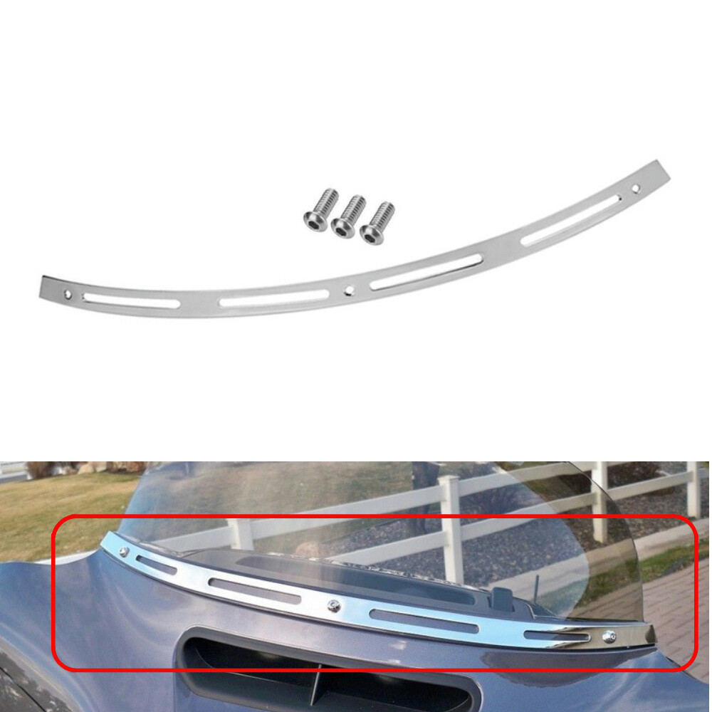 Chrome Slotted Windshield Windscreen Trim for Harley Electra Street Glide FLHX