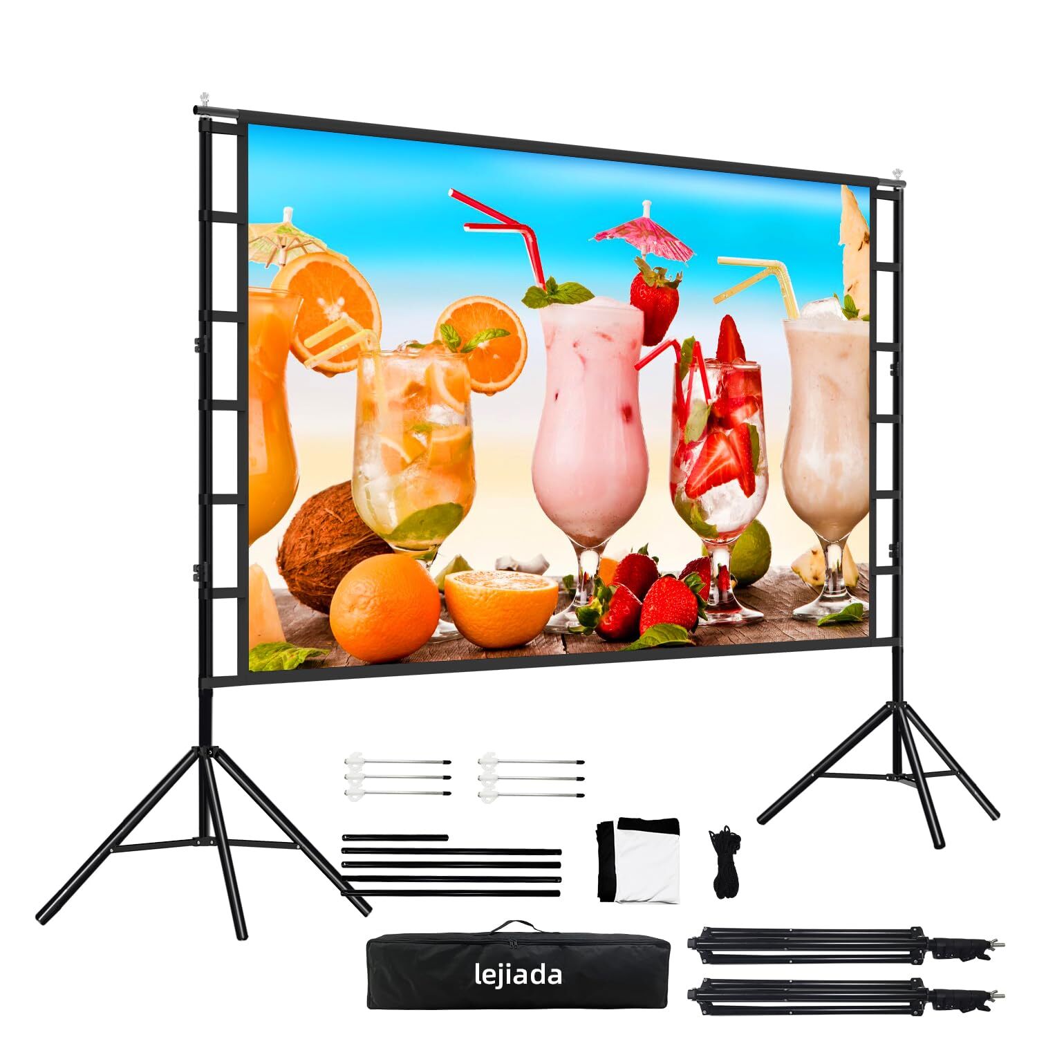 Projector Screen Stand lejiada150'' Upgraded Large Projection Screen Anti Crase