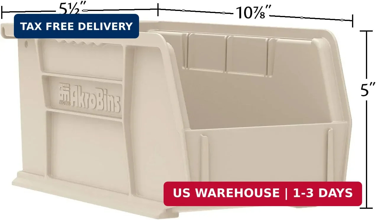30230 AkroBins Plastic Storage Bins, Space-Saving Stackable Bins for Garage, Pan