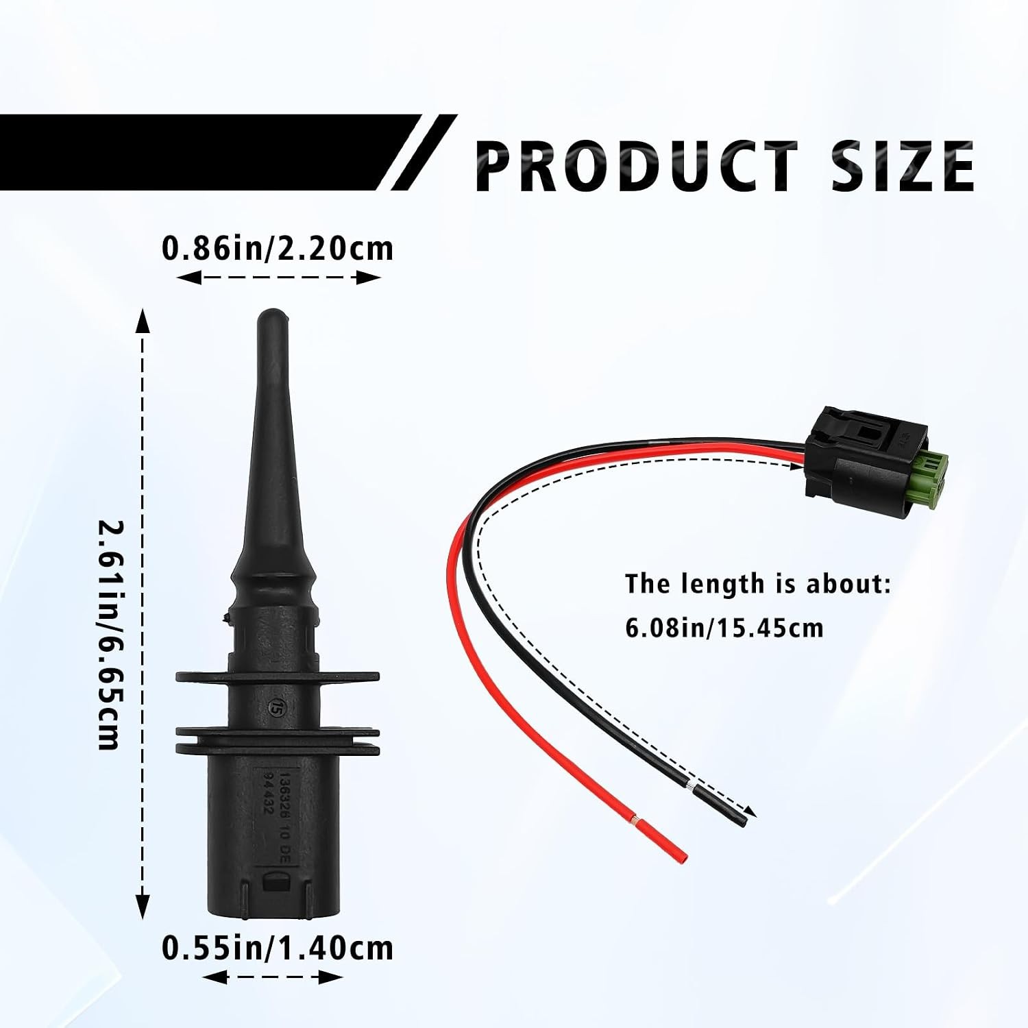Outside Ambient Air Temperature Sensor Connector Pigtail Plug Compatible