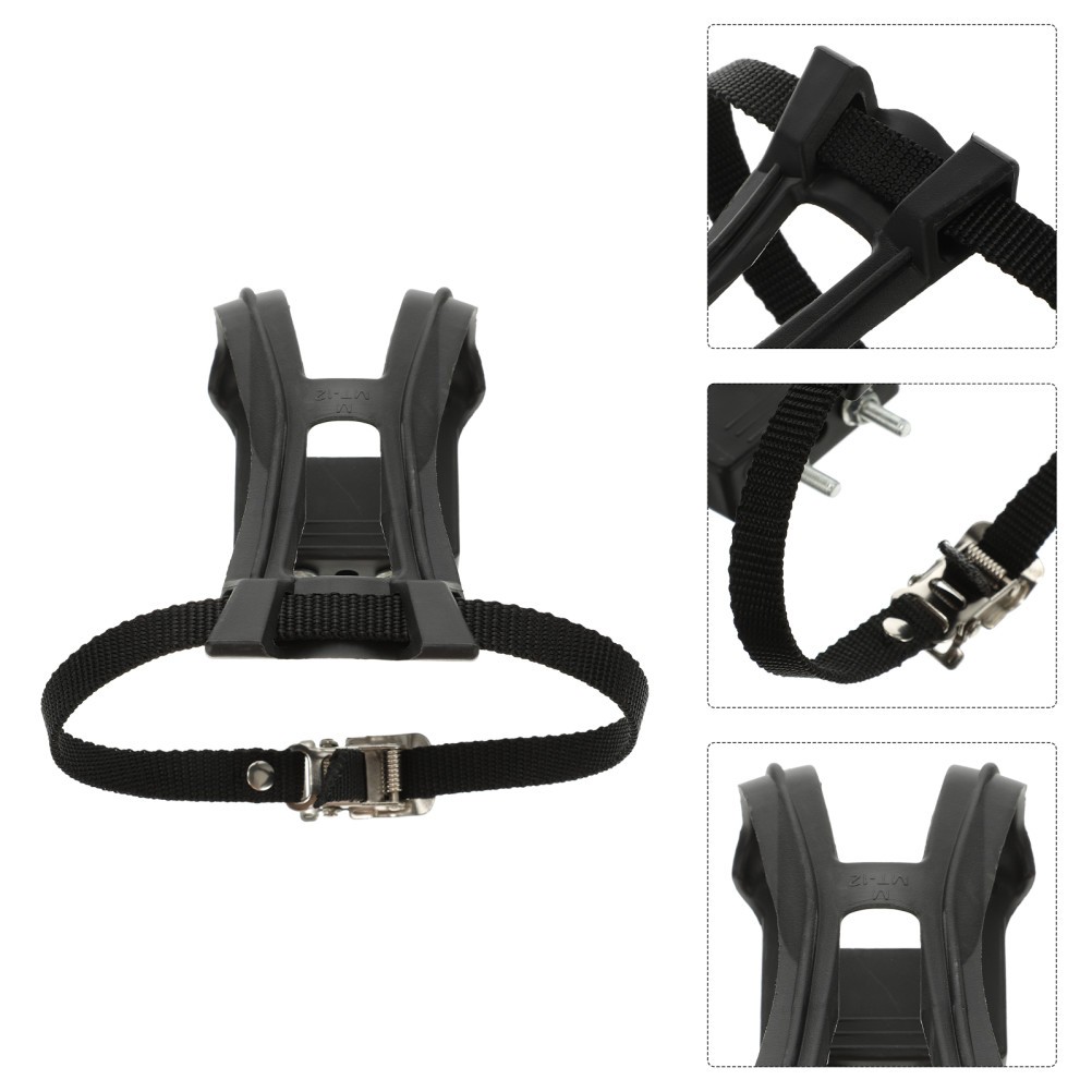 1 Set Anti-slip Bike Pedals Belt Fixed Gear Cycling Pedal Toe Clip Strap Belt