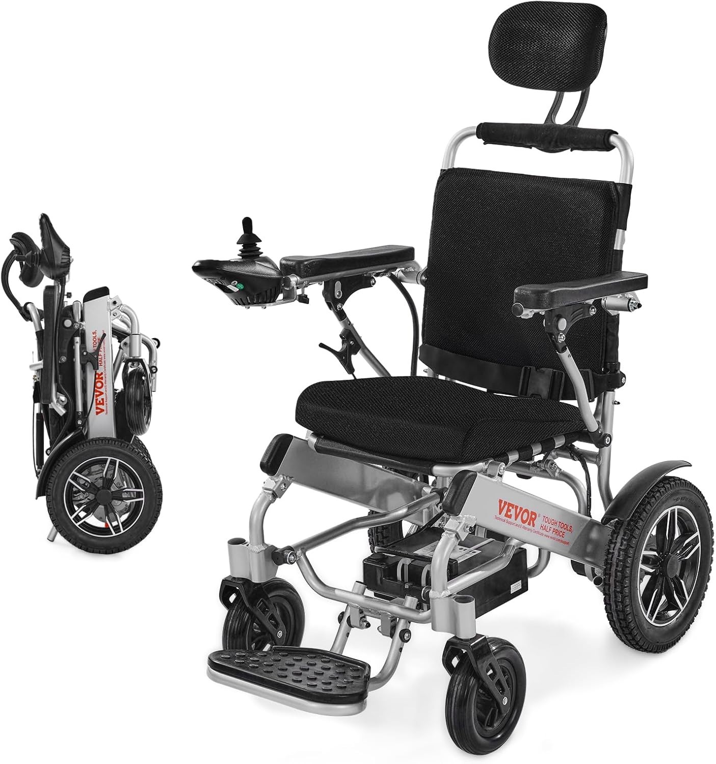 VEVOR Electric Wheelchair for Adults, 300lbs Capacity with Adjustable Backrest