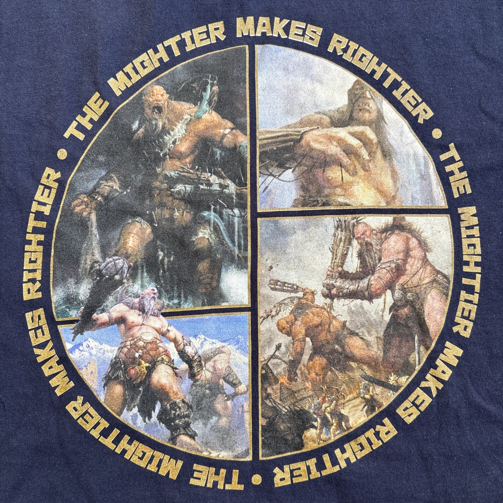 Official Warhammer Sons Of Behemat The Mightier Makes Rightier T-shirt Blue XXXL