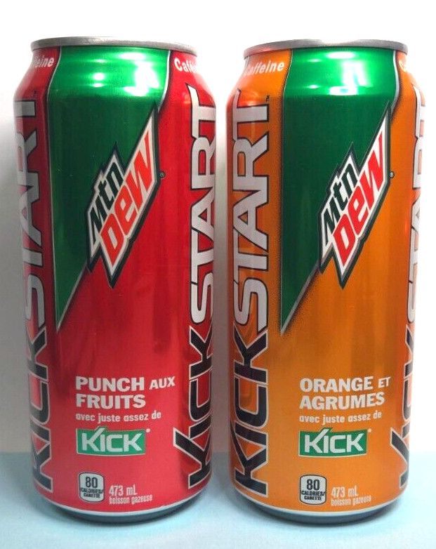 2024 Mountain Dew Kickstart Energy 473ml 🇨🇦 Canada Empty French & English