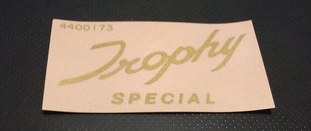 Trophy Special gold script top tank/toolbox panel sticker 1968 TR6C each