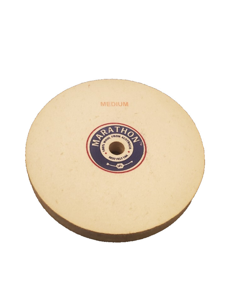 Marathon 8" x 1" x 3/4" Hole Felt Wheel, MEDIUM Density for polishing