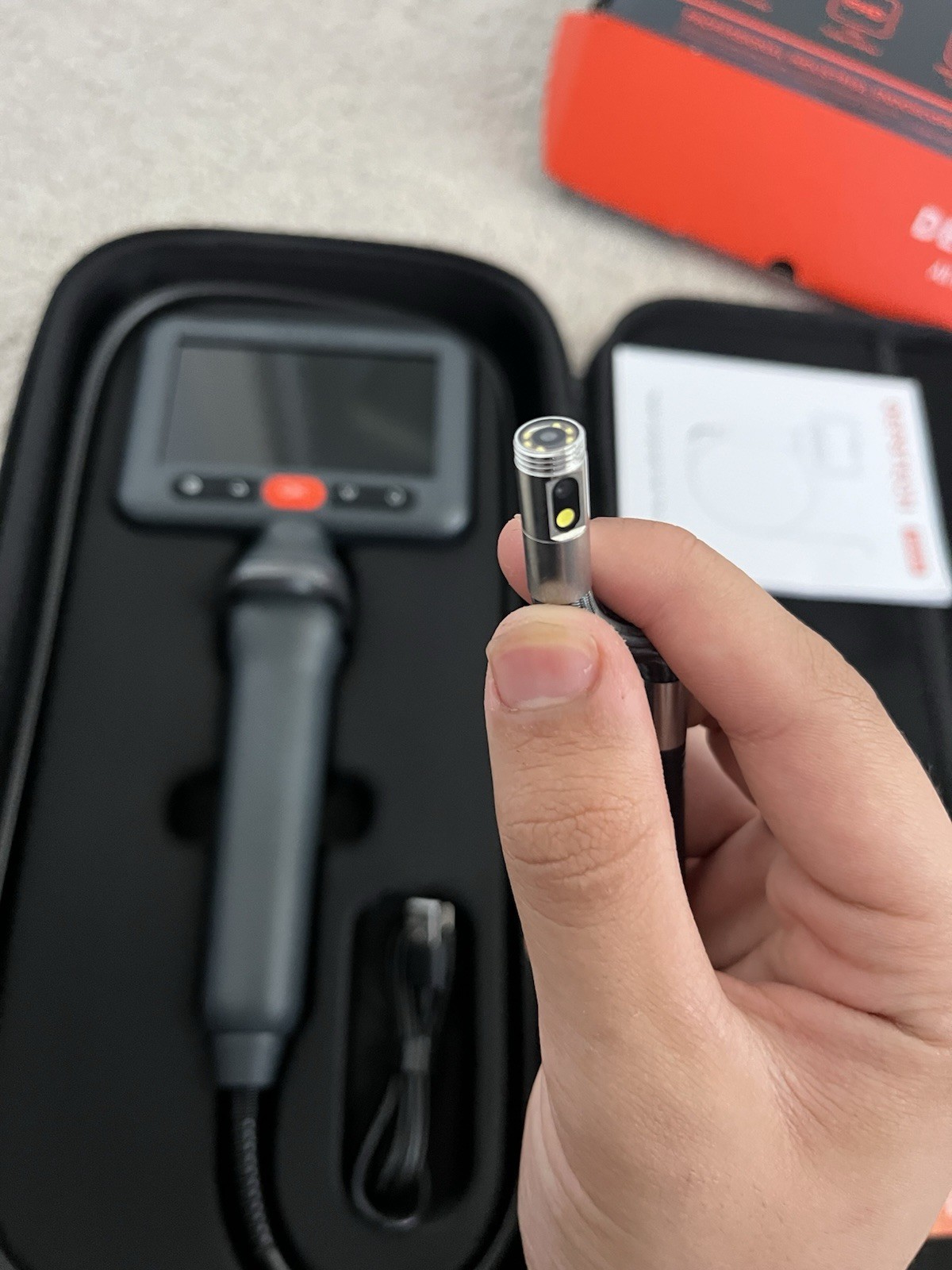 DEPSTECH Articulating Borescope Camera with Light: Dual Lens Industrial Endoscop