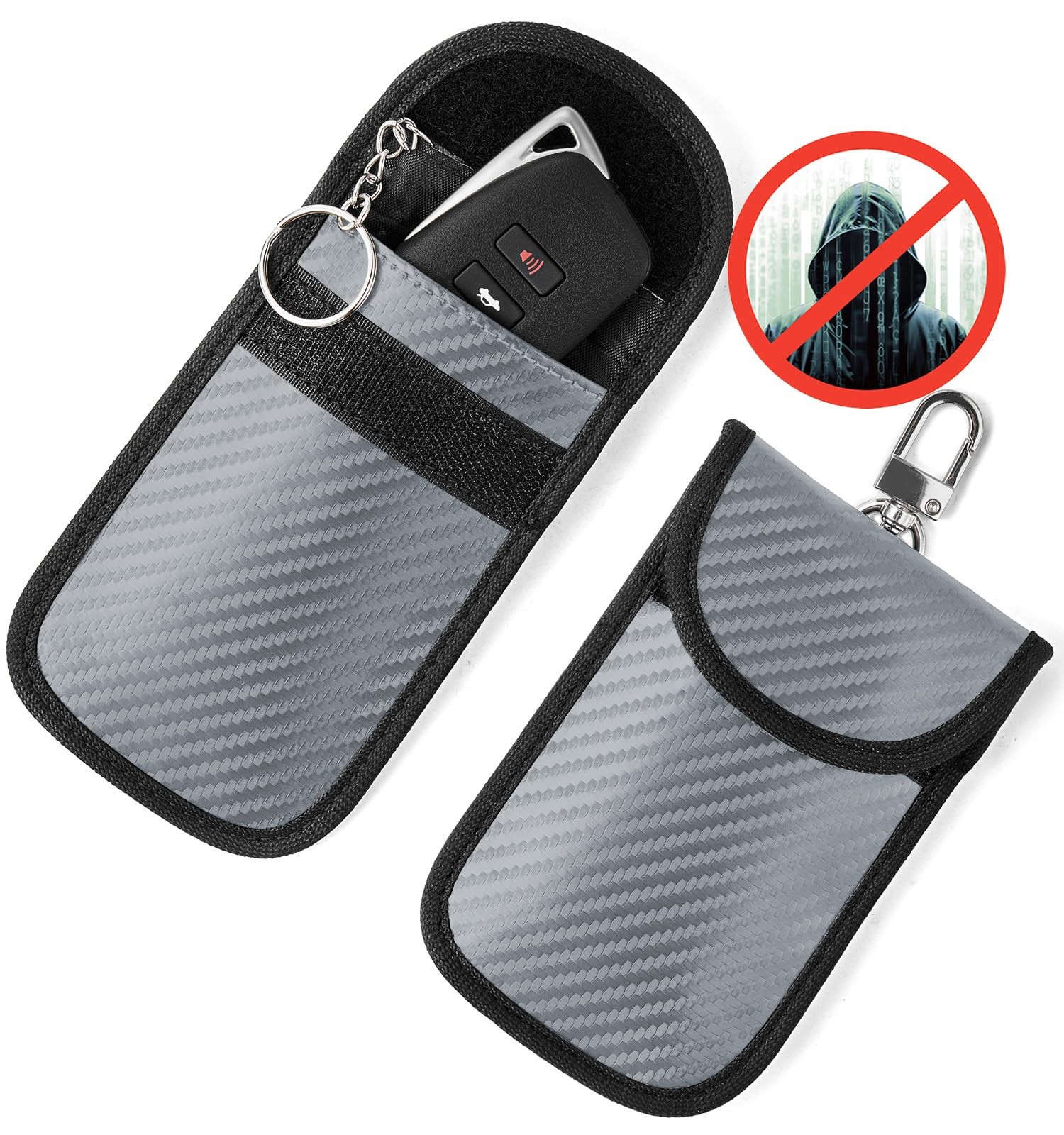 Vammcht Upgraded Faraday Bag for Key Fob (2 Pack), Premium Grey