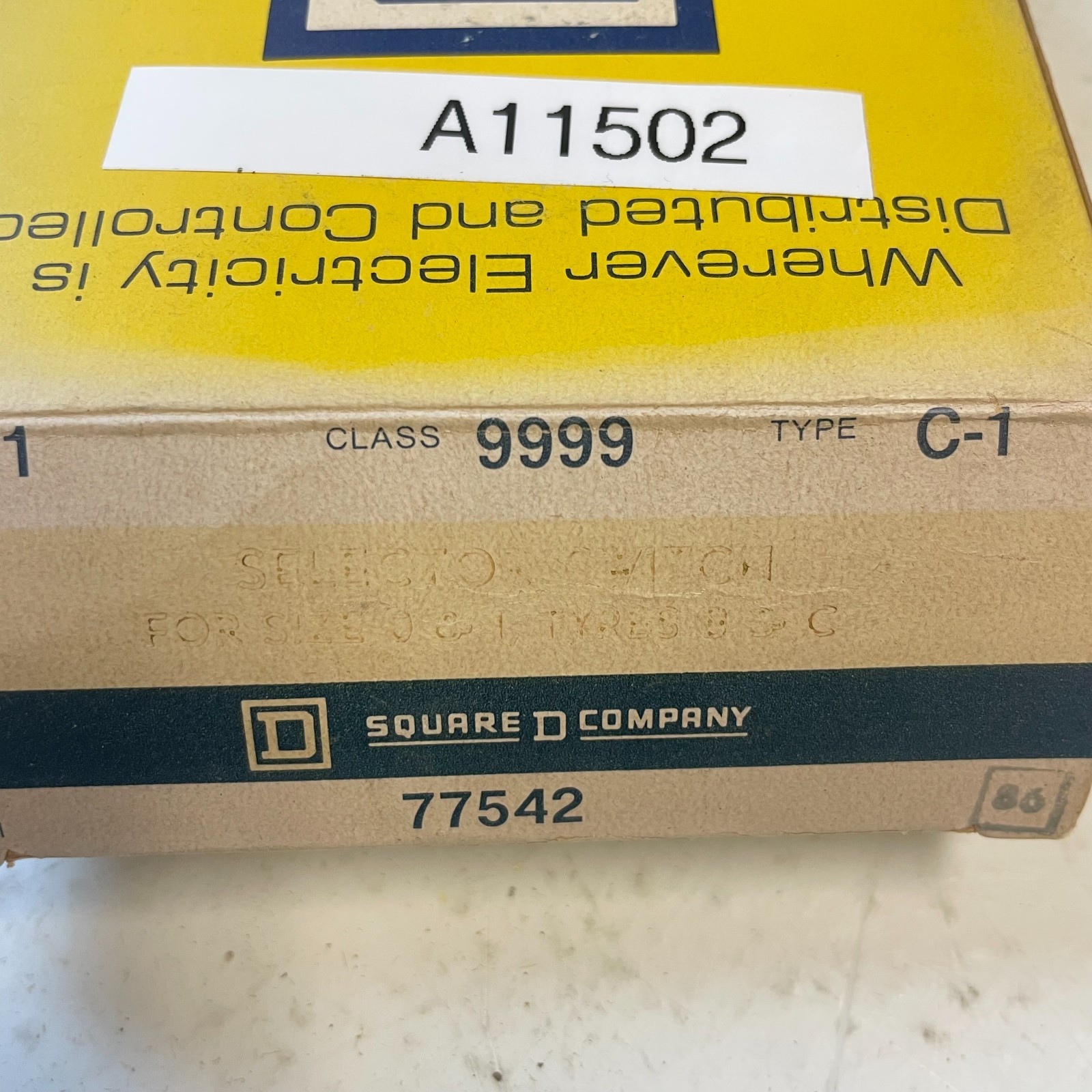 SQUARE D 9999 C-1 SELECTOR SWITCH