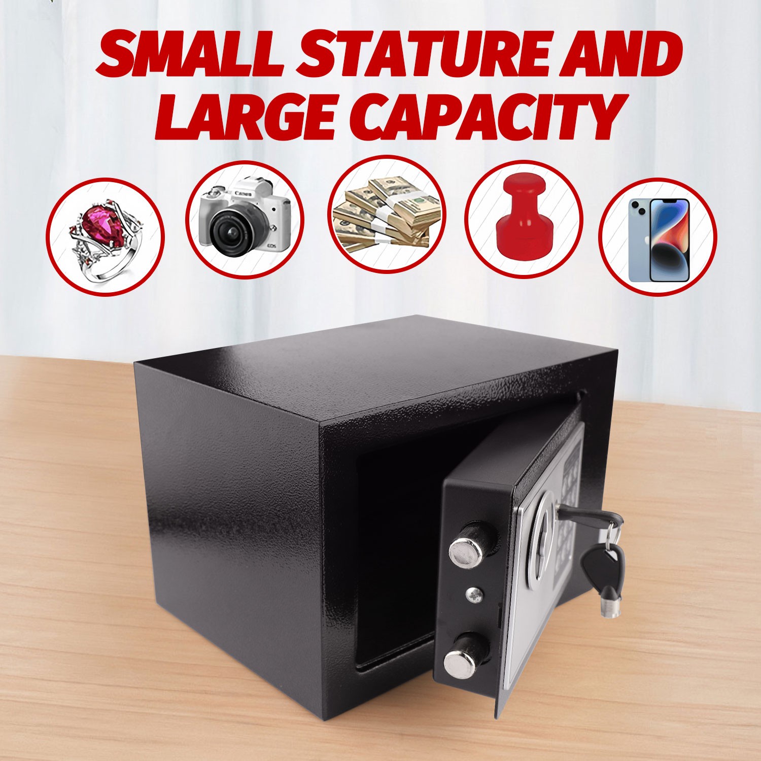New Small Black Digital Electronic Safe Box Keypad Lock Home Office Hotel Gun